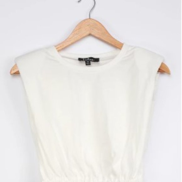 SALE $ NWT Lulu’s Always Choose You White Cropped Muscle Tank Top. XL - Picture 3 of 7